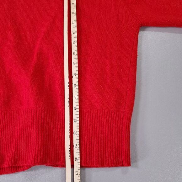 Jennifer Moore Cardigan Sweater Angora Rabbit Hair Lambswool Womens Small Red - Picture 7 of 9